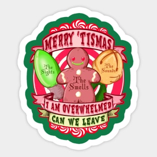 Overstimulating Christmas Sticker